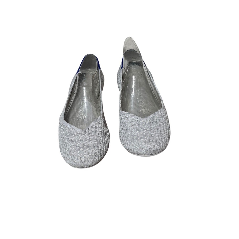 Rothys Flats Womens Size 7 The Point Light Grey Heather Knit Pointed Toe